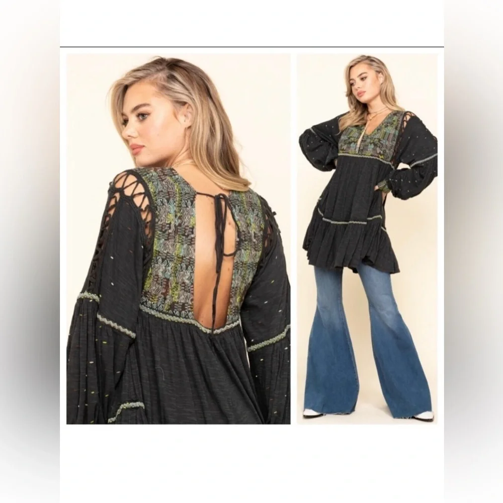 Free People Much Love Embroidered Tunic Top/Dress XS - Picture 3 of 6